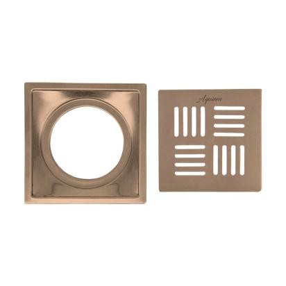 Aquieen 5x5 Inch Floor Grating / Drainer in Brushed Rose Gold Finish | SS304 Drainer with PVD Coating | Anti-Clog & Drain Cover, Kitchen & Shower Areas by Aquieen : Colours available: Gold 2 3