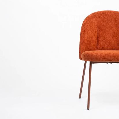 LivingShapes Boucle Alici Dining Chair with Metal by Living Shapes : Colours available: OrangeRed 5 6