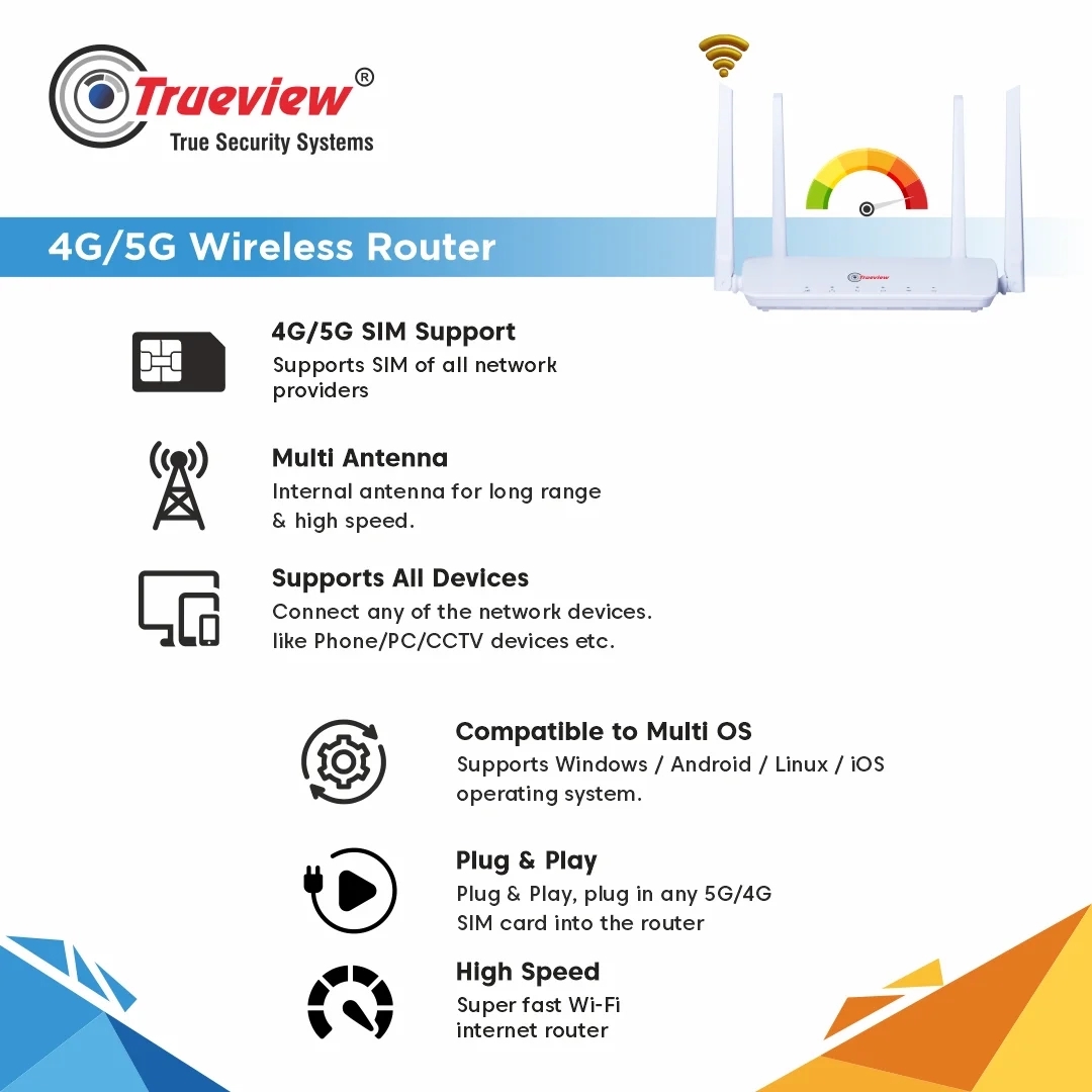 Trueview 4G and 5G Wireless Router by Trueview : Colours available: White 5 6