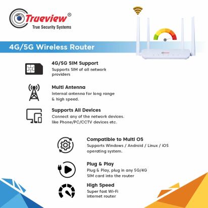 Trueview 4G and 5G Wireless Router by Trueview : Colours available: White 5 6