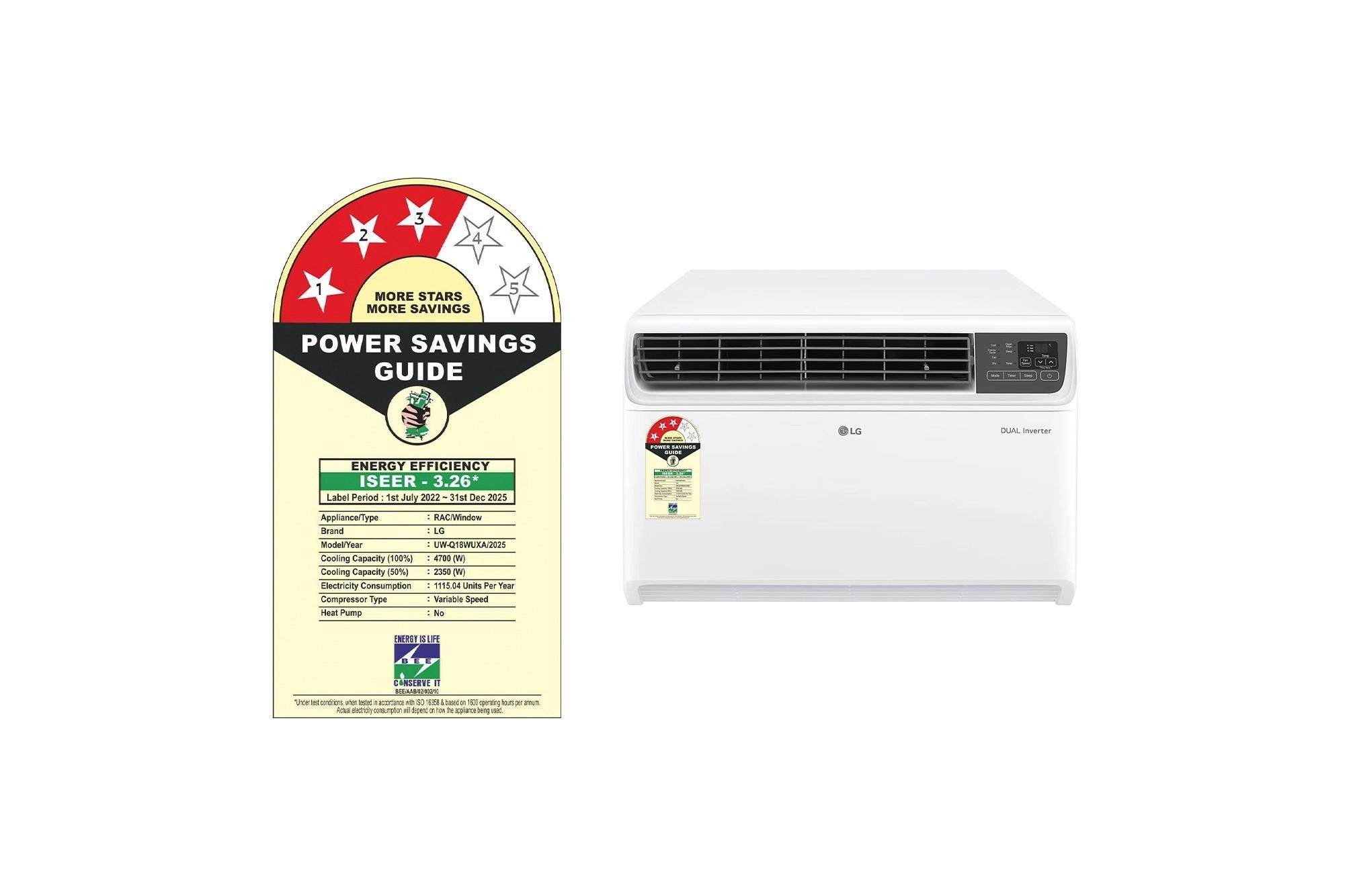 LG 3 Star (1.5) Window AC, Dual Inverter, Convertible 4-in-1 Cooling, 100% Copper Tubes, ADC Sensor, 4.7 kW, 2025 Model 2