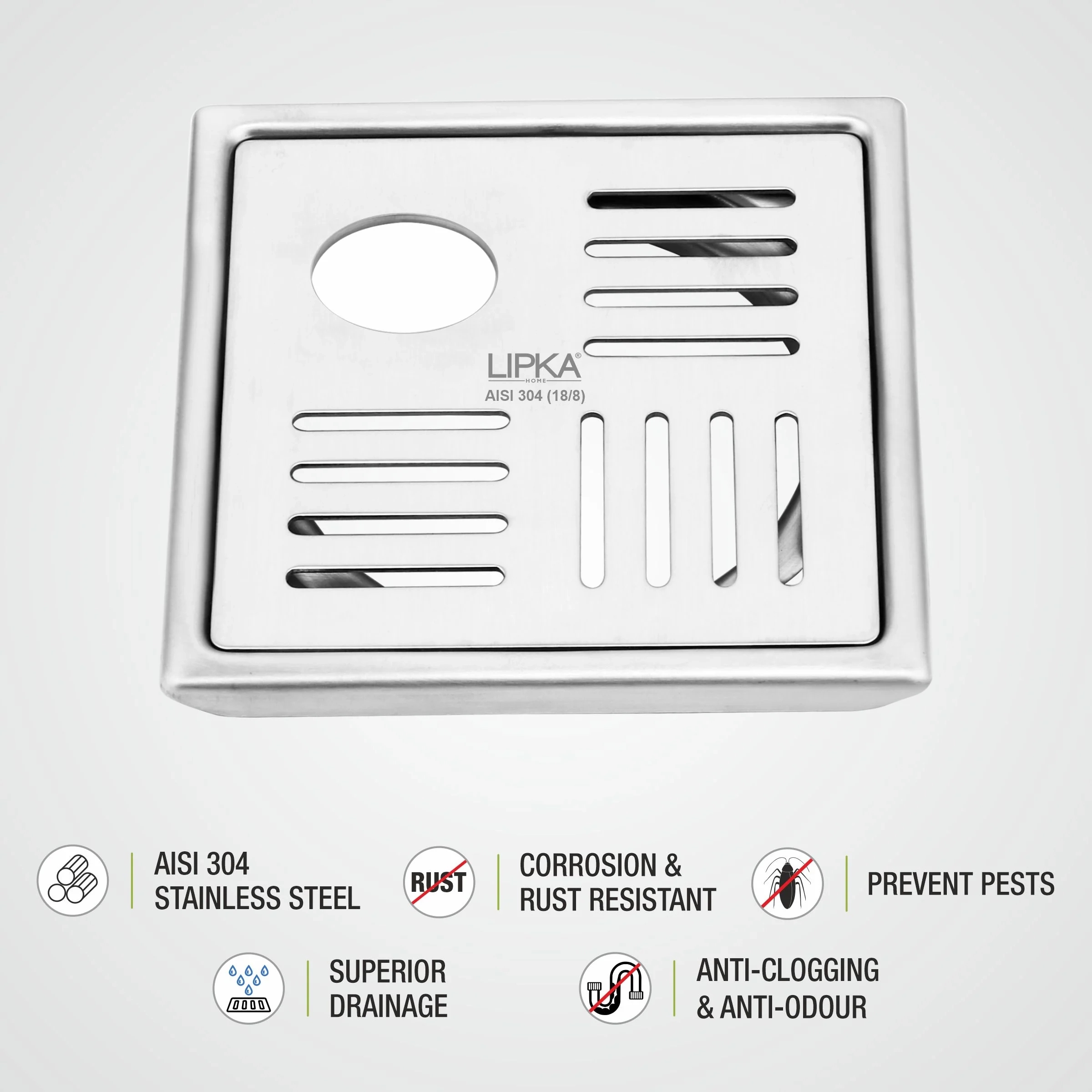 Lipka Pink Exclusive Square Floor Drain with Hole and Cockroach Trap by Lipka Home 2 2
