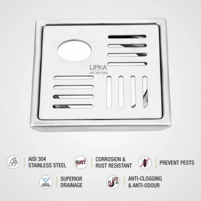 Lipka Pink Exclusive Square Floor Drain with Hole and Cockroach Trap by Lipka Home 2 2