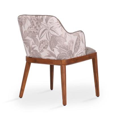 Alankaram Ozlu - Teak Dining Chair, Smoky Cream Fabric by Alankaram : Colours available: BlushGoldPVD 3 1