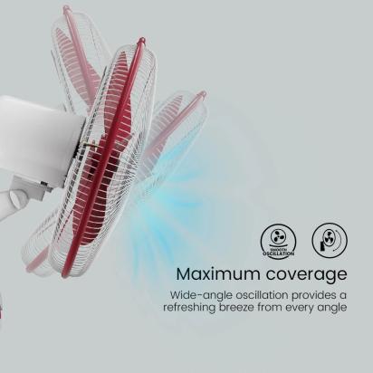 Crompton Hiflo Neo Wall Mounted Fan - Crimson Red by Crompton : Colours available: Red 8 2