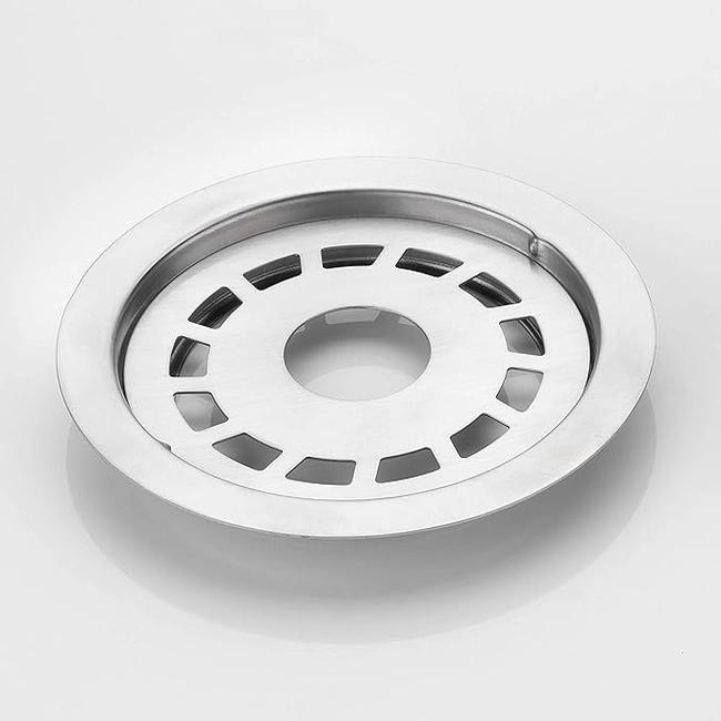 Aquieen 5x5 Inch Floor Grating / Drainer With Pipe Hole | Round Design & SS304 Drainer In Matte Finish | Anti-Clog & Drain Cover & Kitchen 1