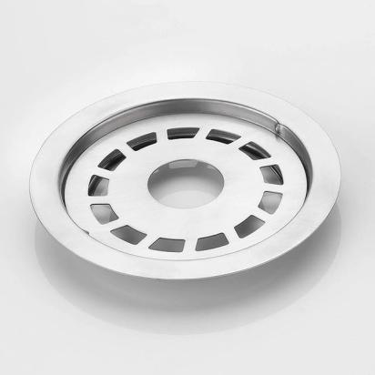 Aquieen 5x5 Inch Floor Grating / Drainer With Pipe Hole | Round Design & SS304 Drainer In Matte Finish | Anti-Clog & Drain Cover & Kitchen by Aquieen : Colours available: Chrome 1 1