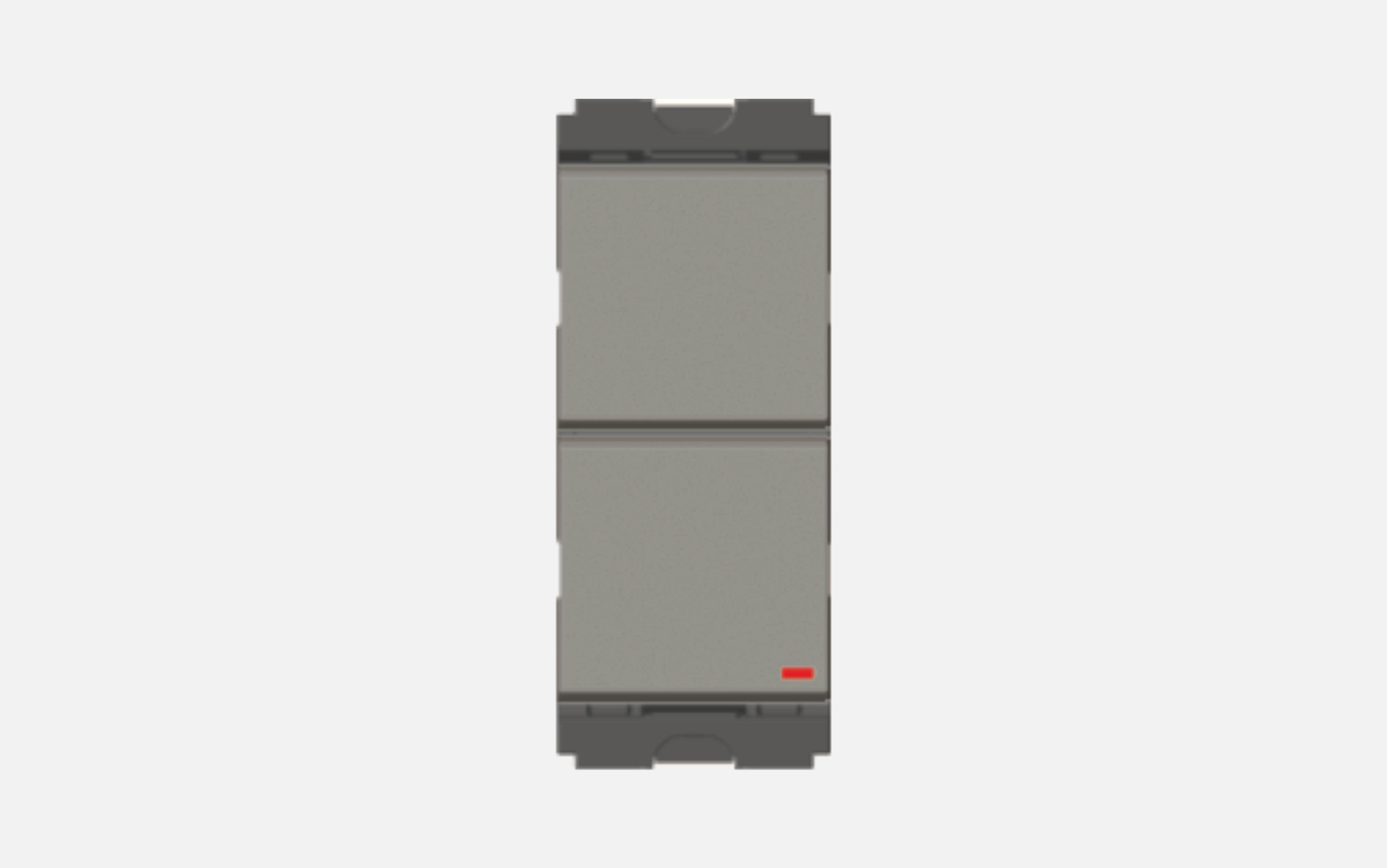 Norisys Quartz Gray Twin Switch 6A - 2 Gang - 1 Way + 1 Way With Indicator - 1 Module