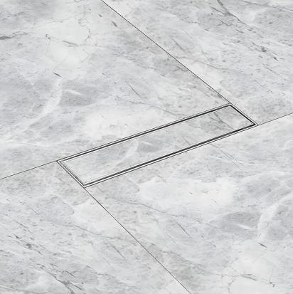 Aquieen 4x12 Inch Tile/Marble Insert Floor Grating / Drainer with Side Hole & Anti-Foul Cockroach Trap | SS304 Drainer with Matte Finish | Tile Drainer by Aquieen : Colours available: Chrome 2 3