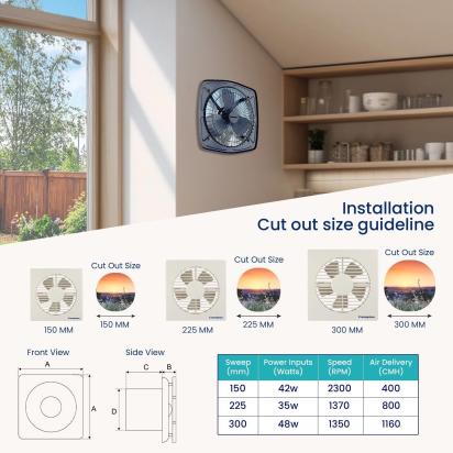 Crompton Driftair Antidust Exhaust Fan - 42W by Crompton : Colours available: DimGray 4 4