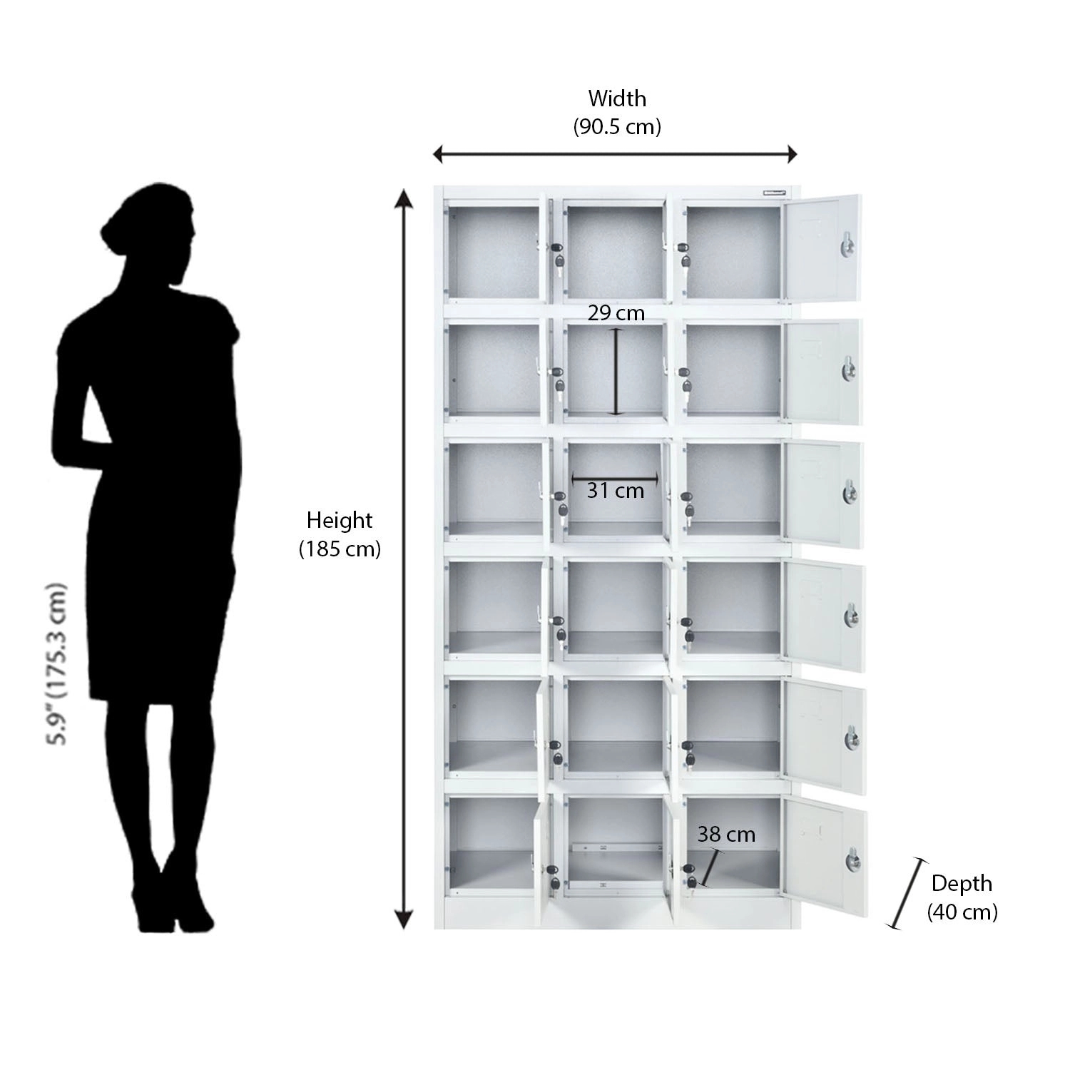 Nilkamal Magna 18 Personal Locker (Grey) by Nilkamal : Colours available: Grey 7 8
