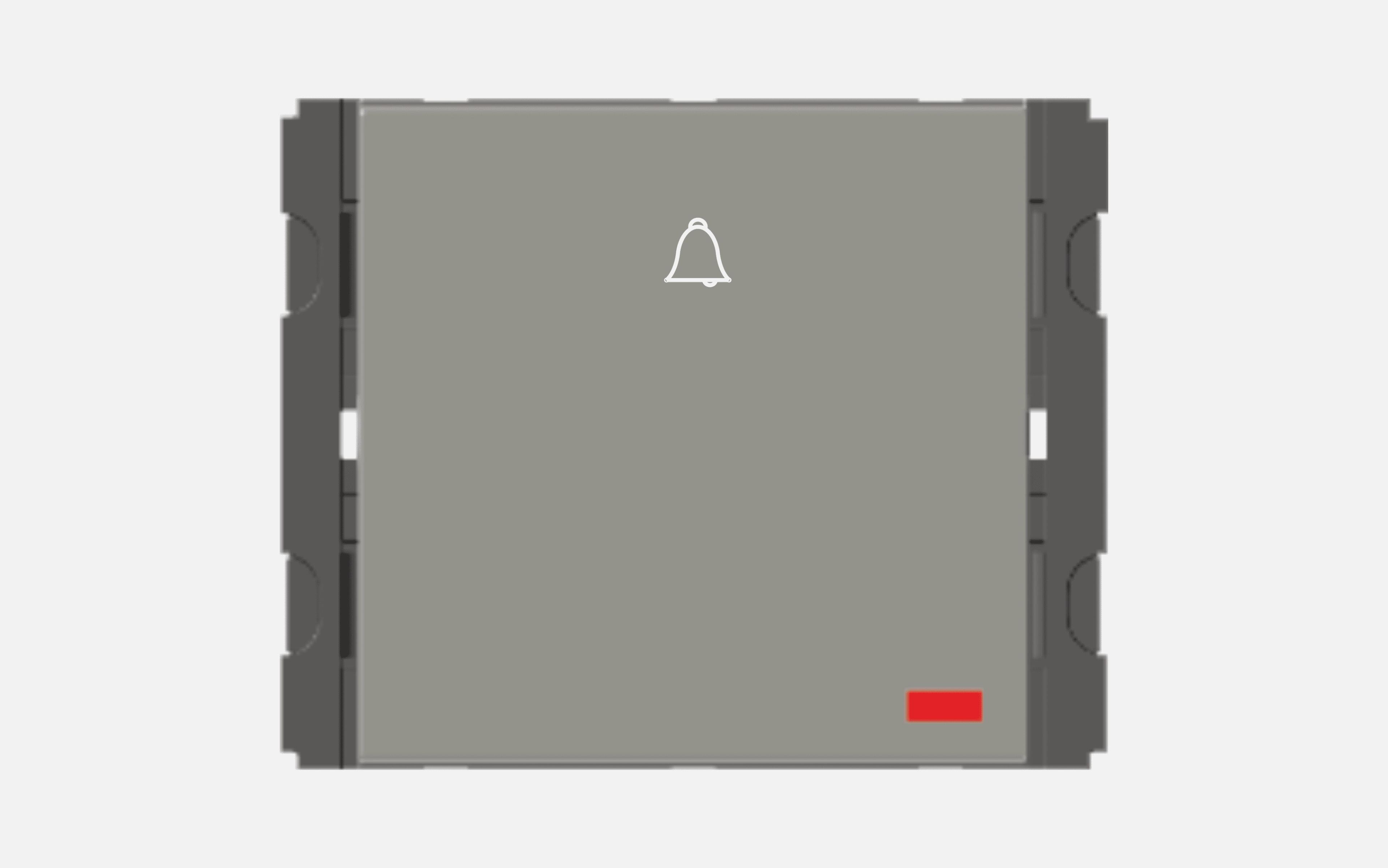 Norisys Quartz Gray Vertical Palm Bell Switch Single Pole with indicator - 2 Module