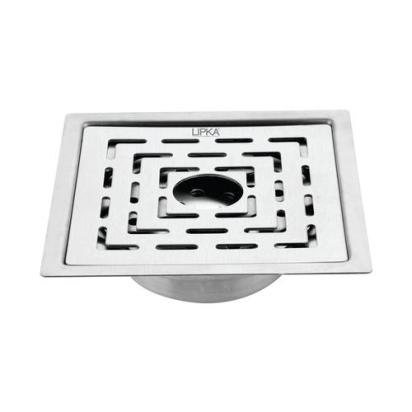 Lipka Orange Exclusive Square Flat Cut Floor Drain (5 Inches) with Cockroach Trap And Hole