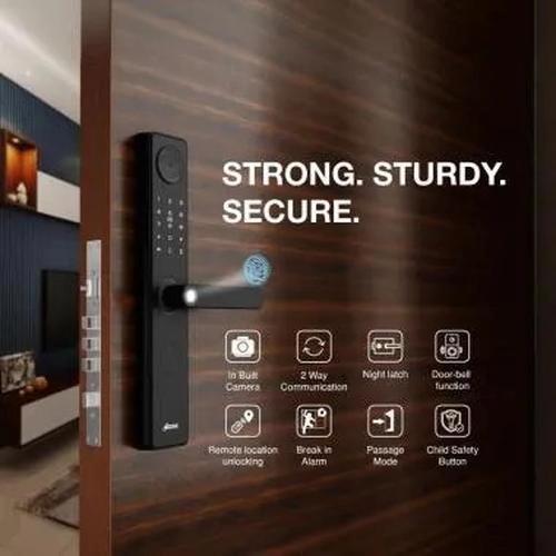Ozone Smart Wi-Fi External Lock with Integrated HD Video Camera for Wooden & Metal Doors - OZ-FDL-02-LIFE-NXT-i BLACK 2