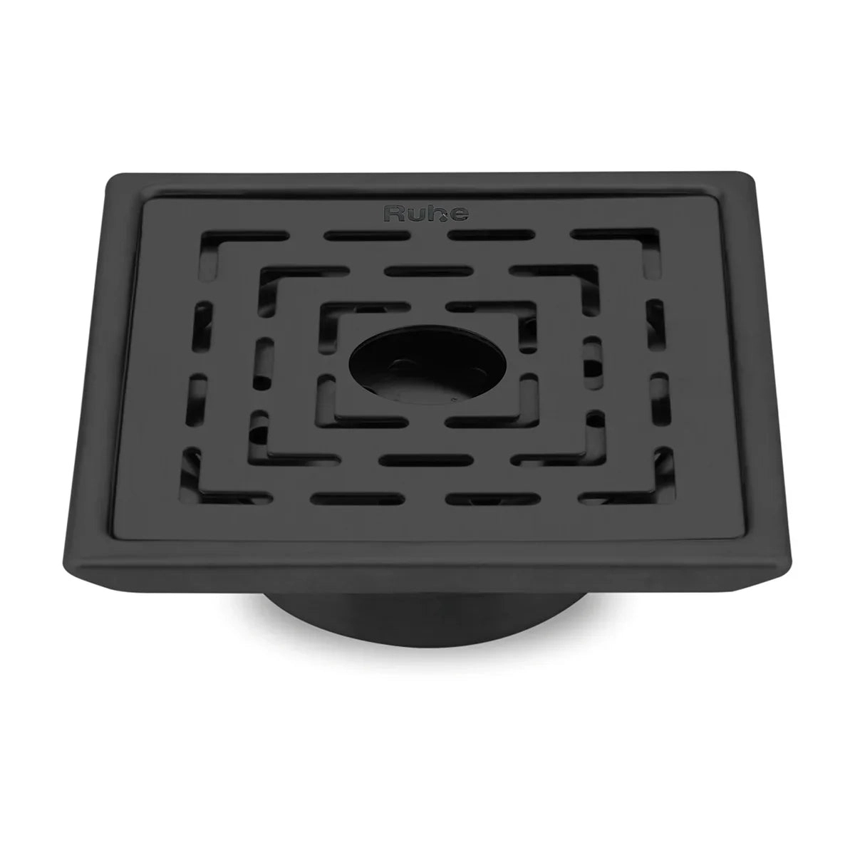Ruhe Sapphire Square 304-Grade Floor Drain in Black PVD Coating - 5 x 5 inches by Ruhe : Colours available: Black