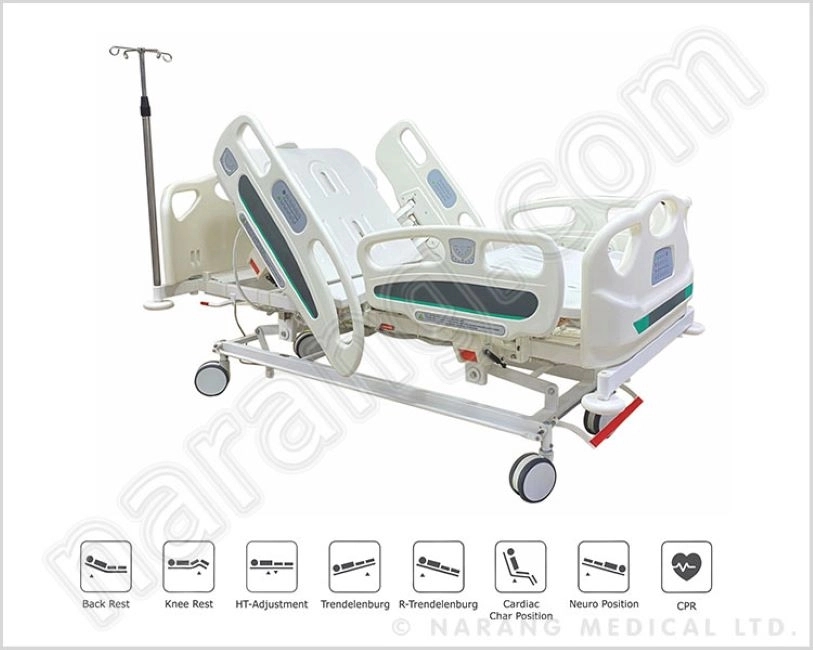 Narang Medical HF810C : ICU Bed Motorised With Battery Backup by Narang Medical Limited : Colours available: White