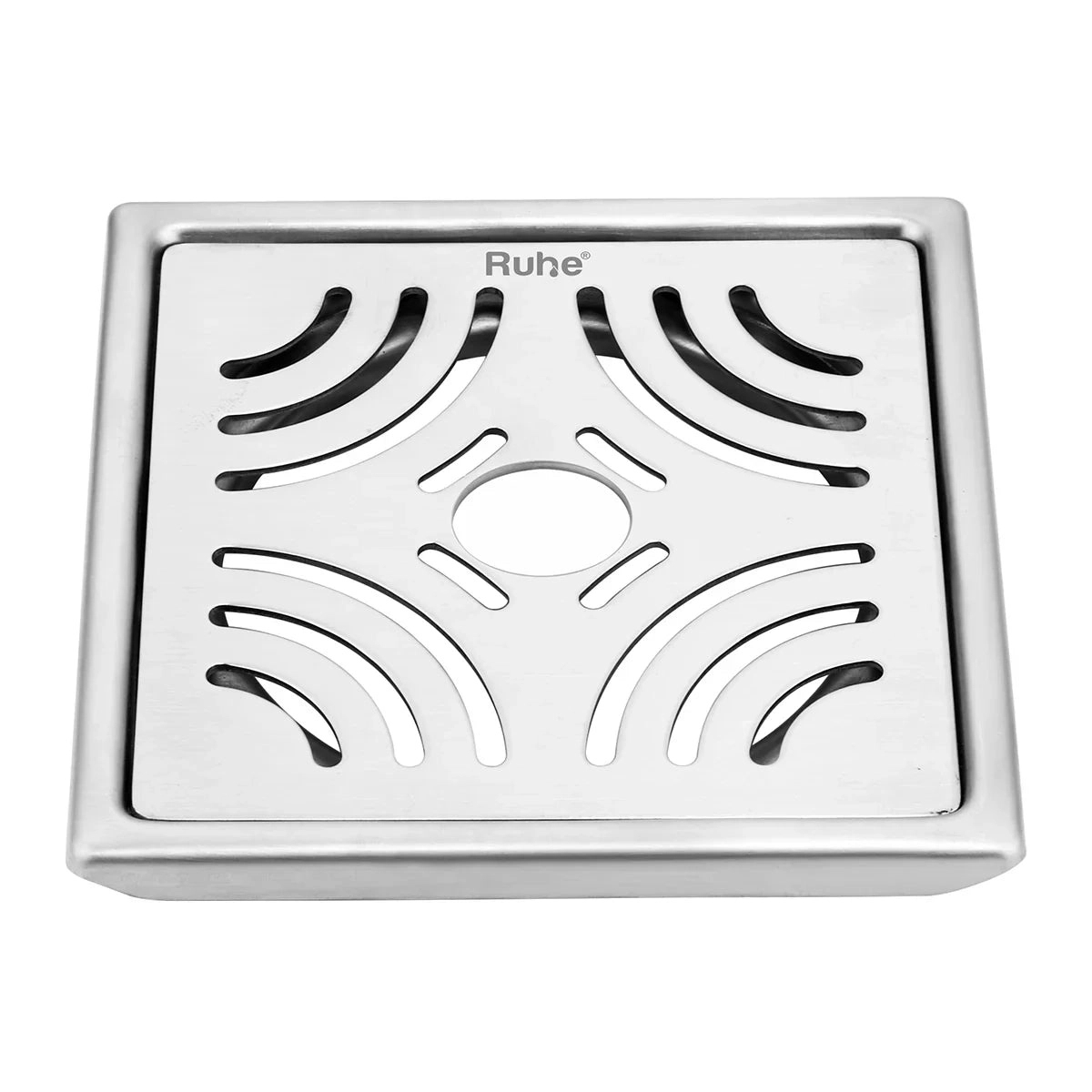 Ruhe Venus Square Premium Floor Drain with Hole - (6 x 6 Inches) by Ruhe : Colours available: Silver