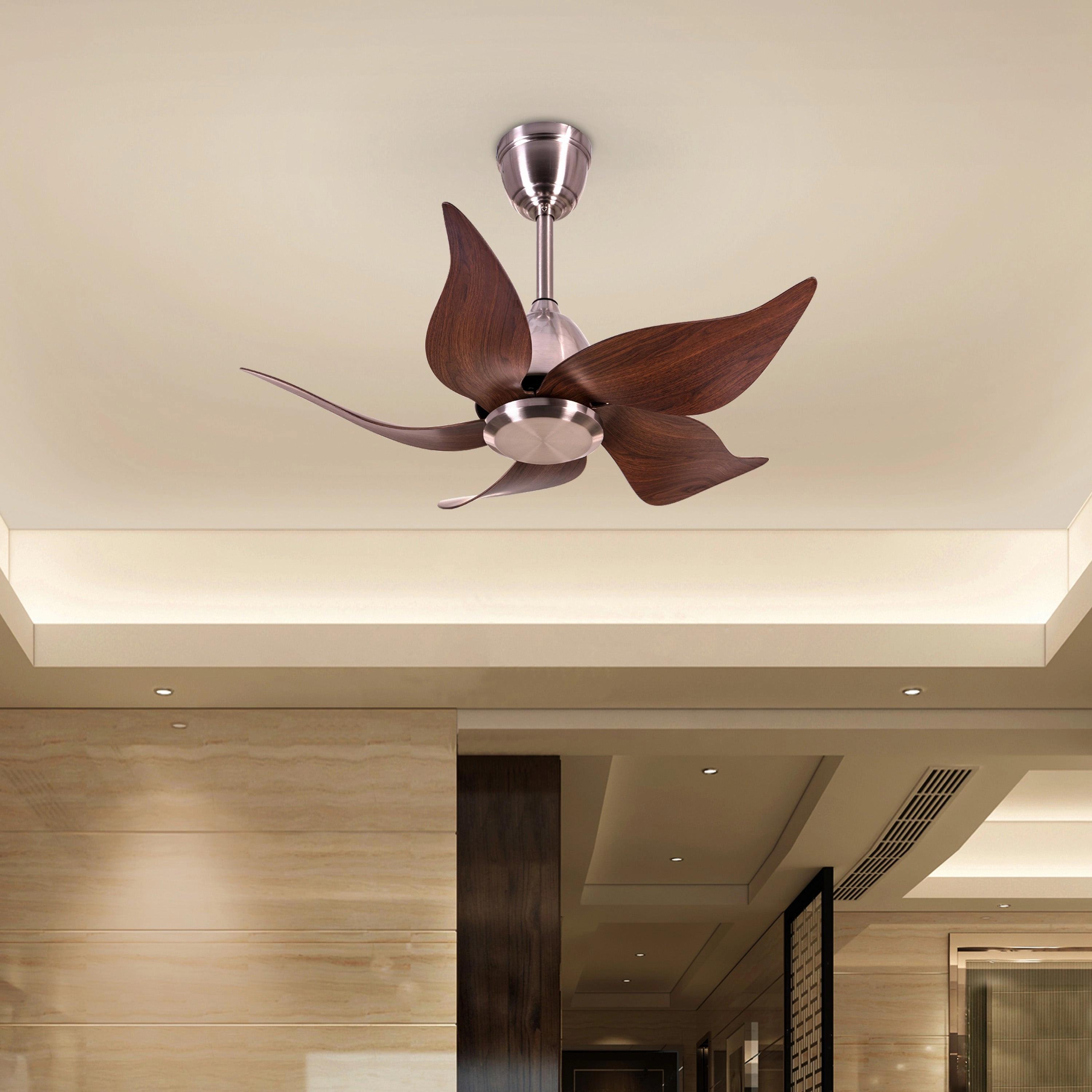 The WhiteTeak Piccadilly Circus (91 cm Span, Chrome Finish Metal Body, Walnut Finish ABS Blades) Ceiling Fan