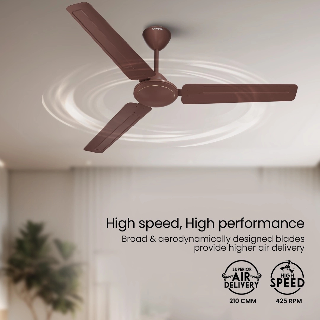 Crompton High Speed Dasher | Star Rated Ceiling Fan by Crompton : Colours available: Brown 2 2