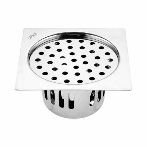 Lipka Square Flat Cut Floor Drain (5.5 x 5.5 Inches) with Cockroach Trap