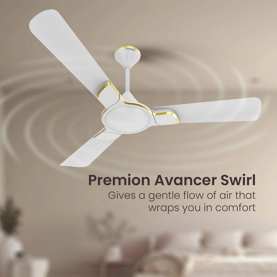 Crompton Premion Avancer Swirl | Ceiling Fan - Conch Cream by Crompton : Colours available: MintCream 8 1