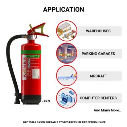 Kanex 2 Kg Clean Agent Fire Extinguisher - Hfc236Fa Based Portable Stored Pressure by Kanex : Colours available: Red 1 1