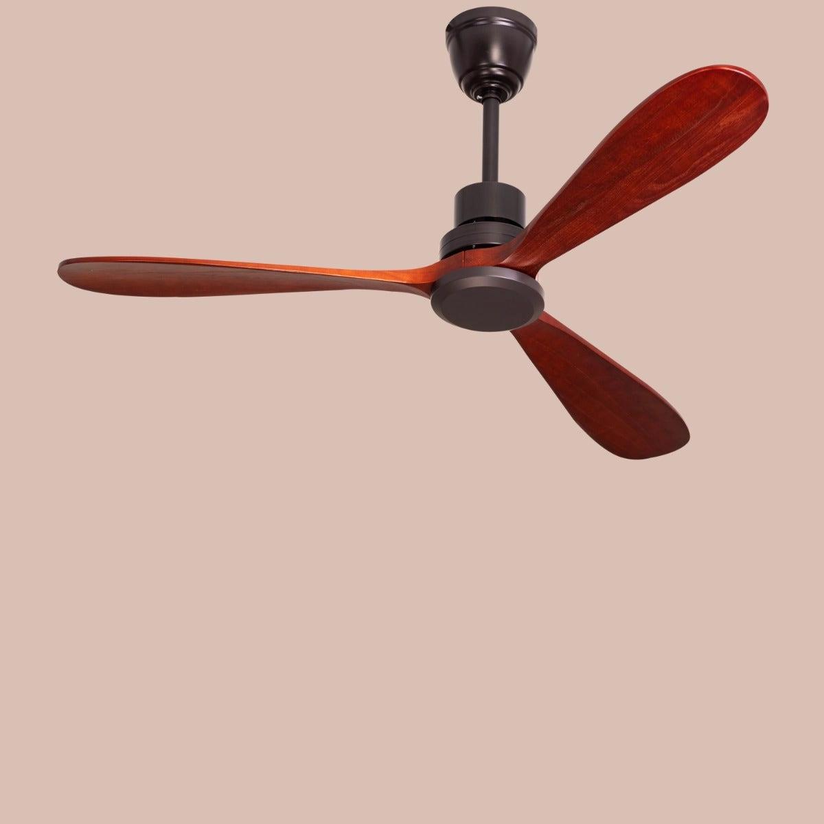 The WhiteTeak Glen Meadow (132 cm Span, Black Metal Body, Mahogany Finish Solid Wood Blades) Ceiling Fan 3