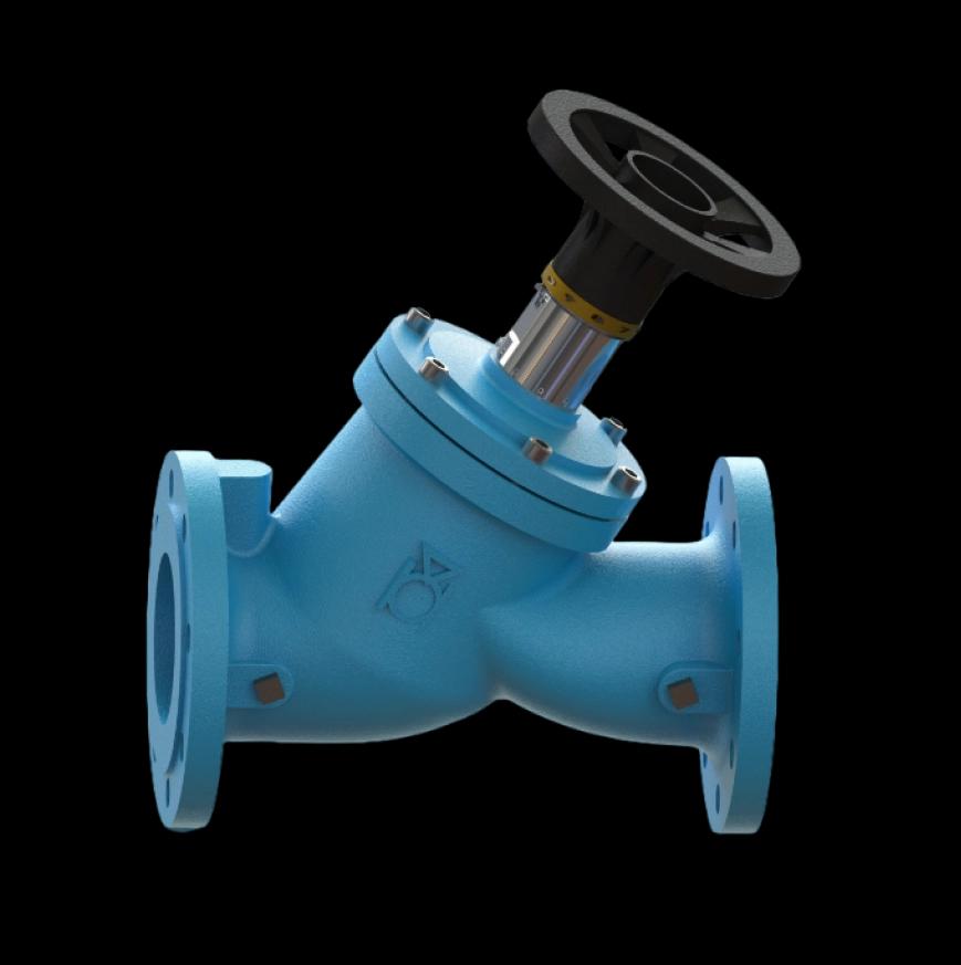 DI103 Ductile Iron Double Regulating Balancing Valve with Test Cock PN-16 Flanged