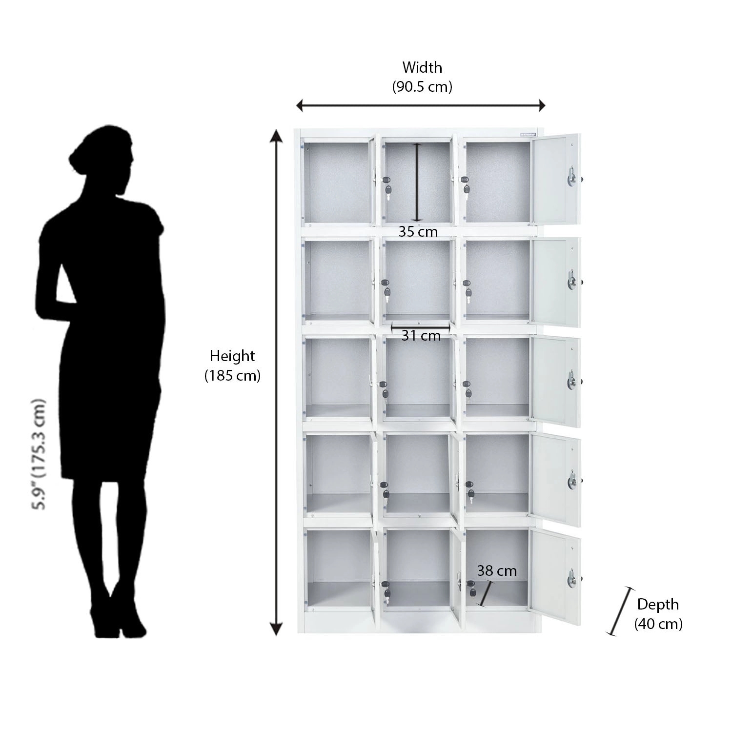 Nilkamal Magna 15 Personal Locker (Grey) by Nilkamal : Colours available: Grey 7 8
