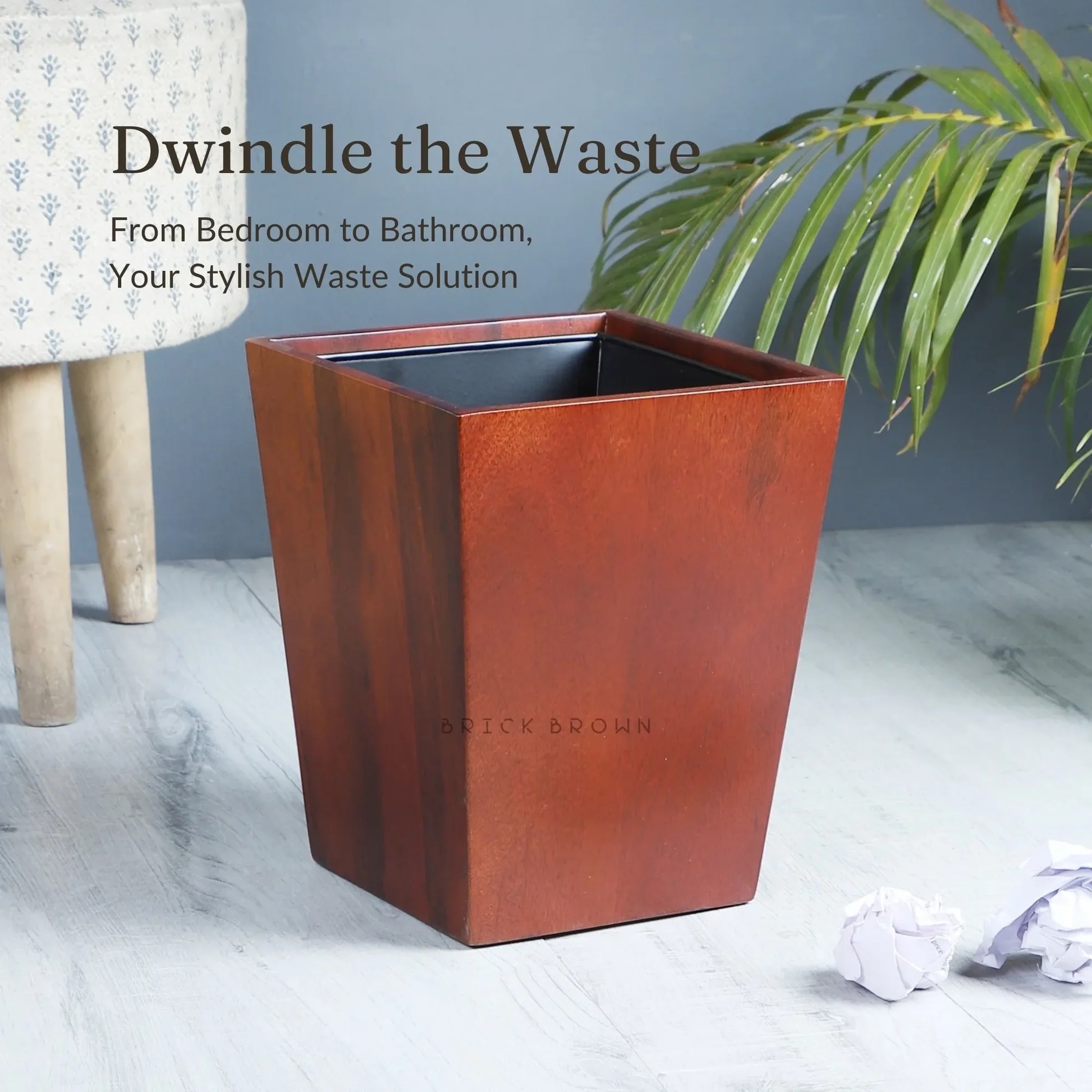 Brick Brown Dwindle Wastebasket by Brick Brown : Colours available: Brown 2 2