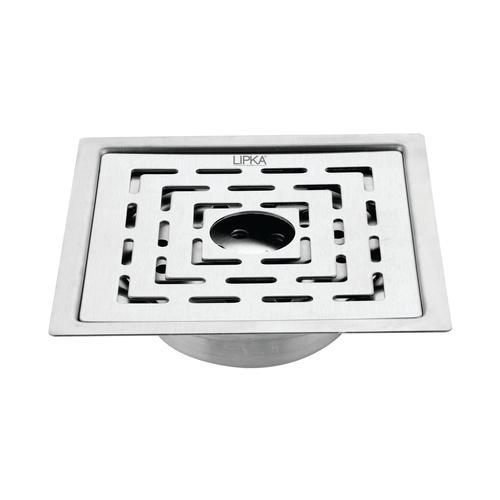 Lipka Orange Exclusive Square Flat Cut Floor Drain (6 x 6 Inches) with Hole and Cockroach Trap