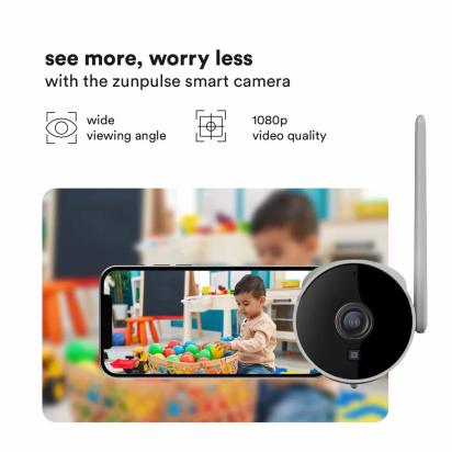 Zunpulse Bullet Smart Camera - 1080P FHD, Motion Detection, 2-Way Audio, Cloud Storagee by Zunpulse for Indoor, Outdoor : Colours available: White 1 1