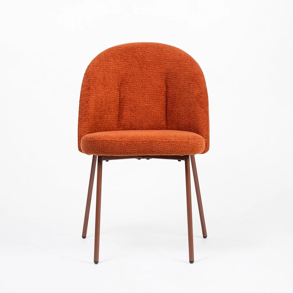LivingShapes Boucle Alici Dining Chair with Metal by Living Shapes : Colours available: OrangeRed 1 7