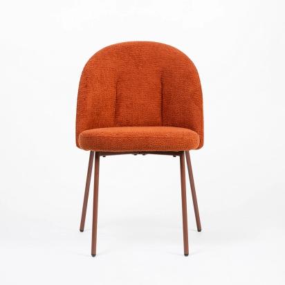 LivingShapes Boucle Alici Dining Chair with Metal by Living Shapes : Colours available: OrangeRed 1 7