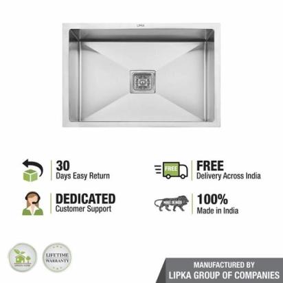 Lipka Handmade Single Bowl Kitchen Sink (18 x 16 x 10 Inches) 5