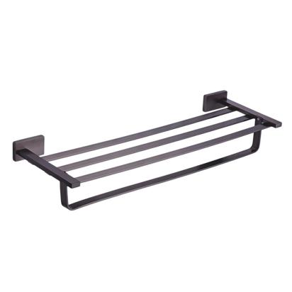 Aquieen 24-Inch Brass Towel Rack With Stand | Matte Black Finish Wall-Mounted Holder With Powder Coating - Amarillo Series by Aquieen : Colours available: BlackMatt 1 1