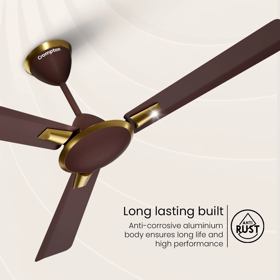 Crompton High Speed Aura | Ceiling Fan - Brown by Crompton : Colours available: Brown 3 5