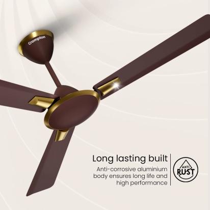 Crompton High Speed Aura | Ceiling Fan - Brown by Crompton : Colours available: Brown 3 5