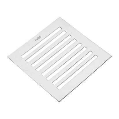 Ruhe Long Grating Floor Drain 5 x 5 Inches by Ruhe : Colours available: Silver