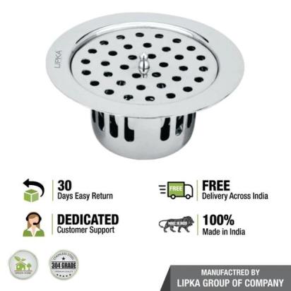 Lipka Round Flat Cut Floor Drain (5.5 inches) with Cockroach Trap & Lid 3