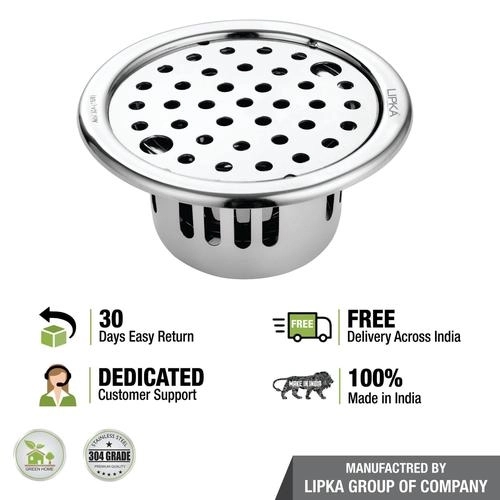 Lipka Round Floor Drain (5 inches) with Cockroach Trap & Lock 3