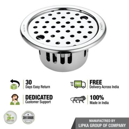Lipka Round Floor Drain (5 inches) with Cockroach Trap & Lock 3