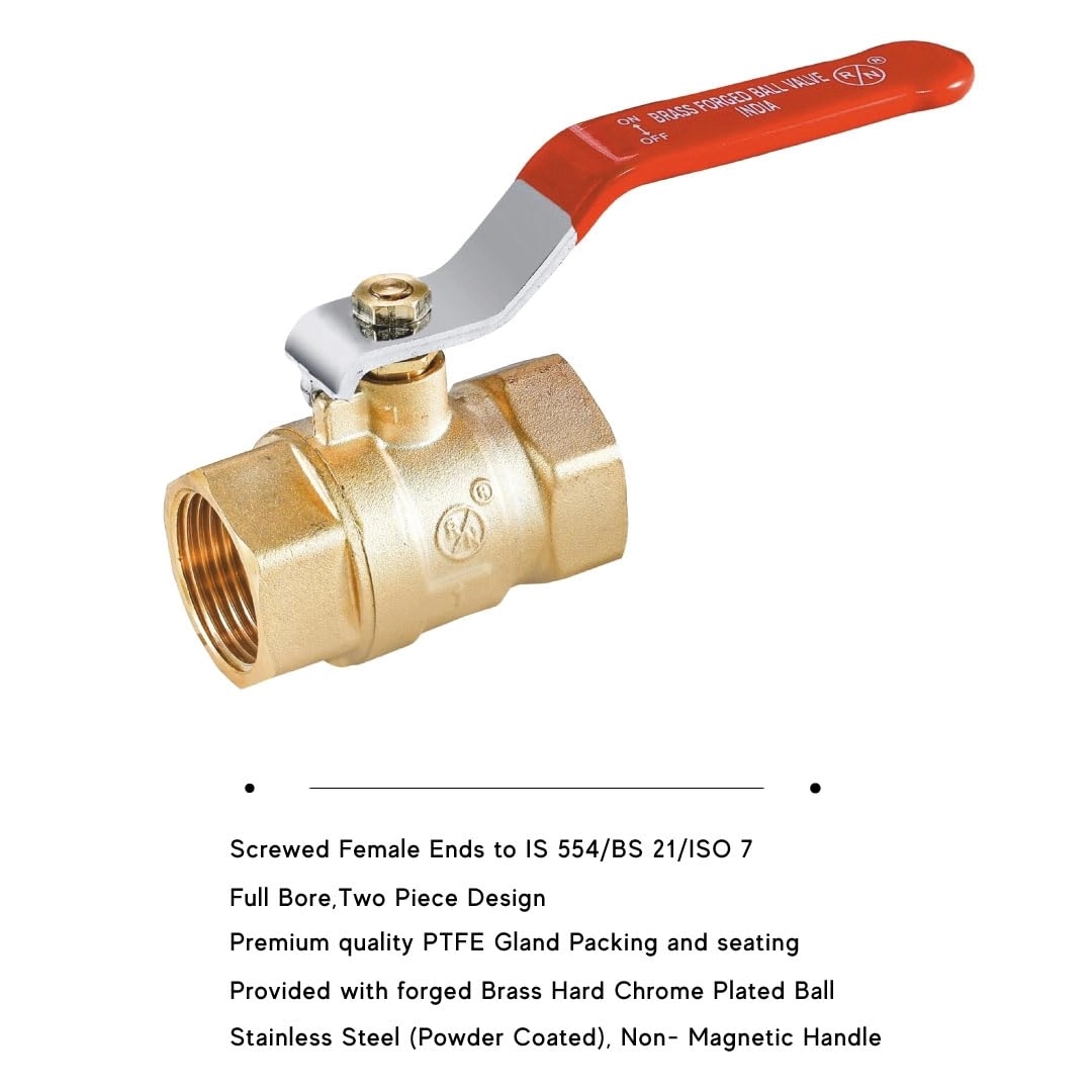RN Forged Brass Ball Valve by RN Valves : Colours available: Gold 2 1
