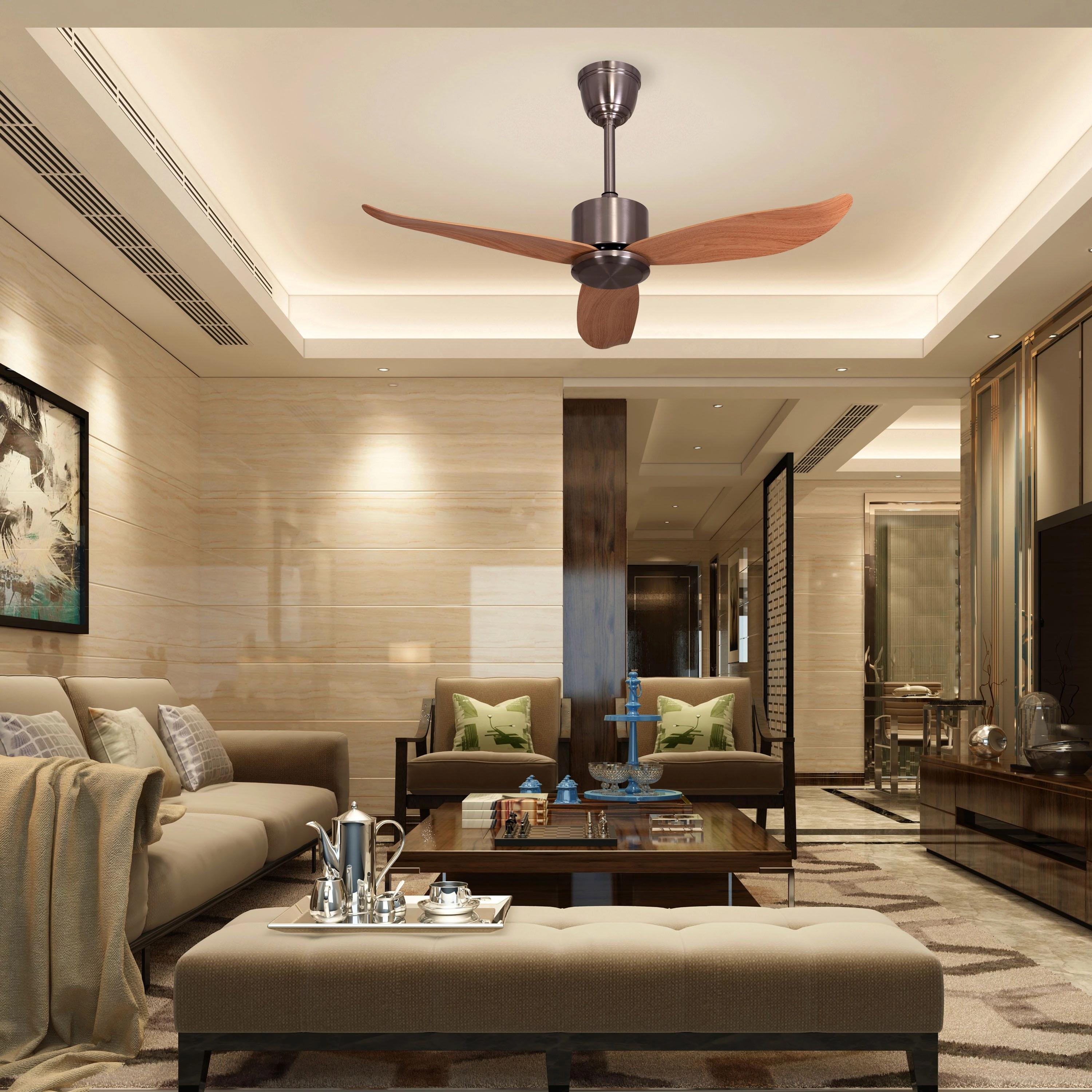 The WhiteTeak Turin (117 cm Span, Chrome Finish Metal Body, Maple Finish ABS Blades) Ceiling Fan 1