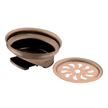 Aquieen 5-Inch Anti-Foul Cockroach Trap | Brushed Rose Gold SS304 Floor Drain Cover for Kitchen & Bathroom by Aquieen : Colours available: Gold