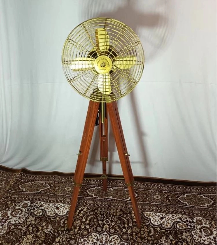 Young Artisan Antique Tripod Electric Fan by Young Artisan : Colours available: Gold