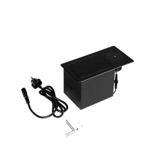 Ozone Flap Pop-Up Socket Organizer With Wireless Charger For Maximum Space & Minimum Clutter | Finish: Black 1