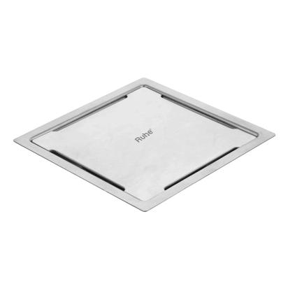 Ruhe Diamond Square Flat Cut 304 - Grade Floor Drain 6 x 6 Inches by Ruhe : Colours available: Silver