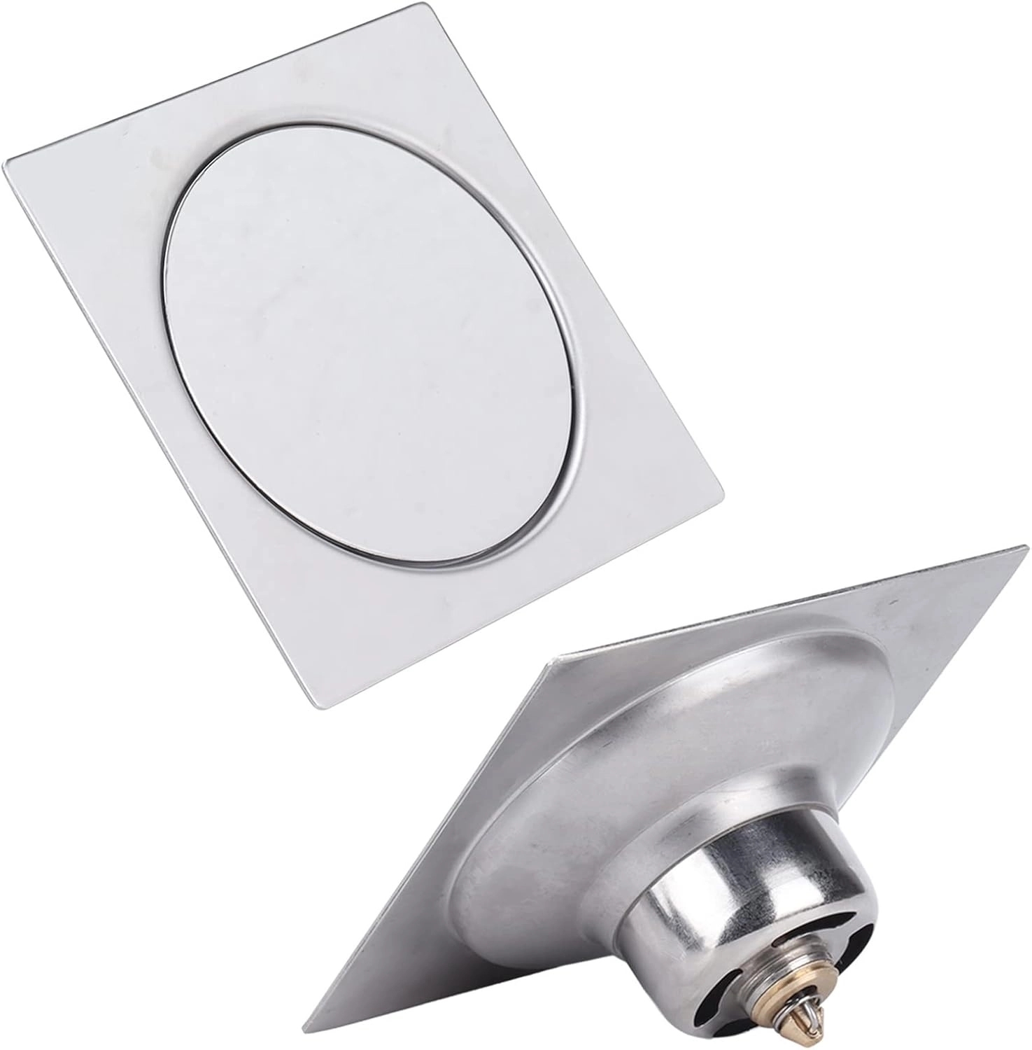 Aquieen 6x6 Inches Square Pop-Up Grating | SS304 Stainless Steel Floor Drain with Chrome Finish | Shower Waste Water Drain | Bathroom and Kitchen Grating by Aquieen : Colours available: Chrome 3 2