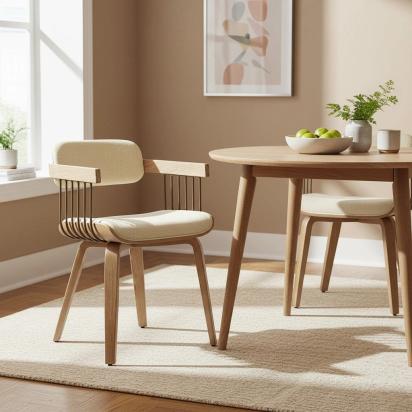 LivingShapes Blonde Wooden Dining Chair by Living Shapes : Colours available: Beige